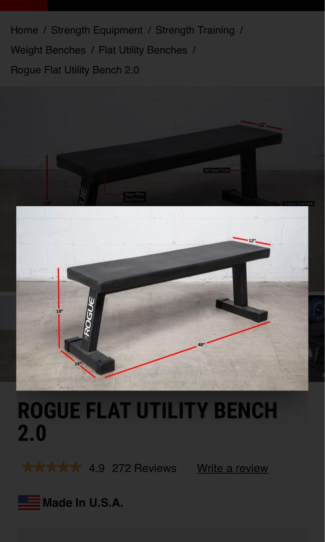 Rogue Flat Utility Bench 2 0 Éåç¢å Å¶ä»éåç¢å Carousell
