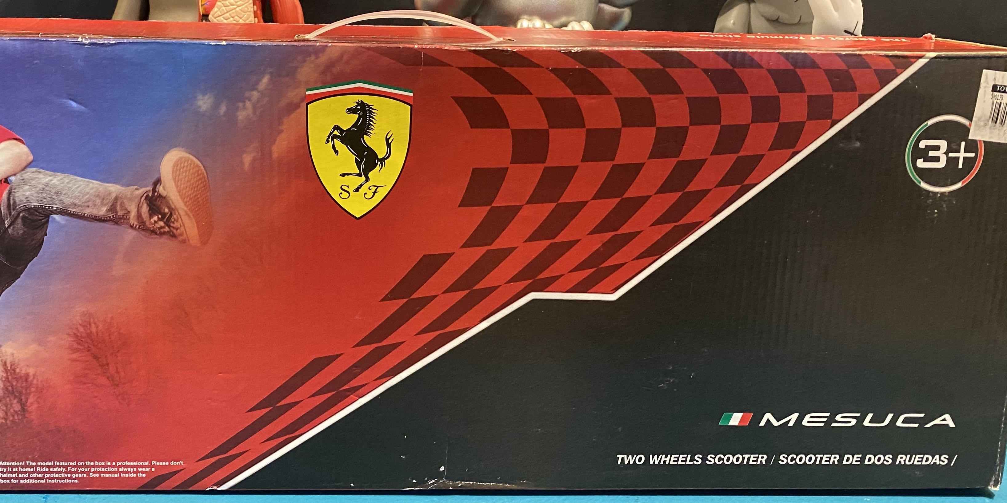 Scooter mesuca ferrari for kids (Category: Skates, Rollerblades & Scooters) located in Pasig City. Submitted by erichibiscus (Listing ID 1029951143, Image 3). Description: Decluttering Never used.