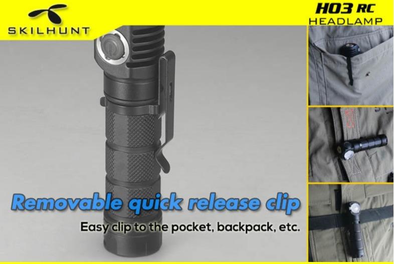 SKILHUNT H03 RC XML2 U4 1200LM NW/CW Charging Flashlight