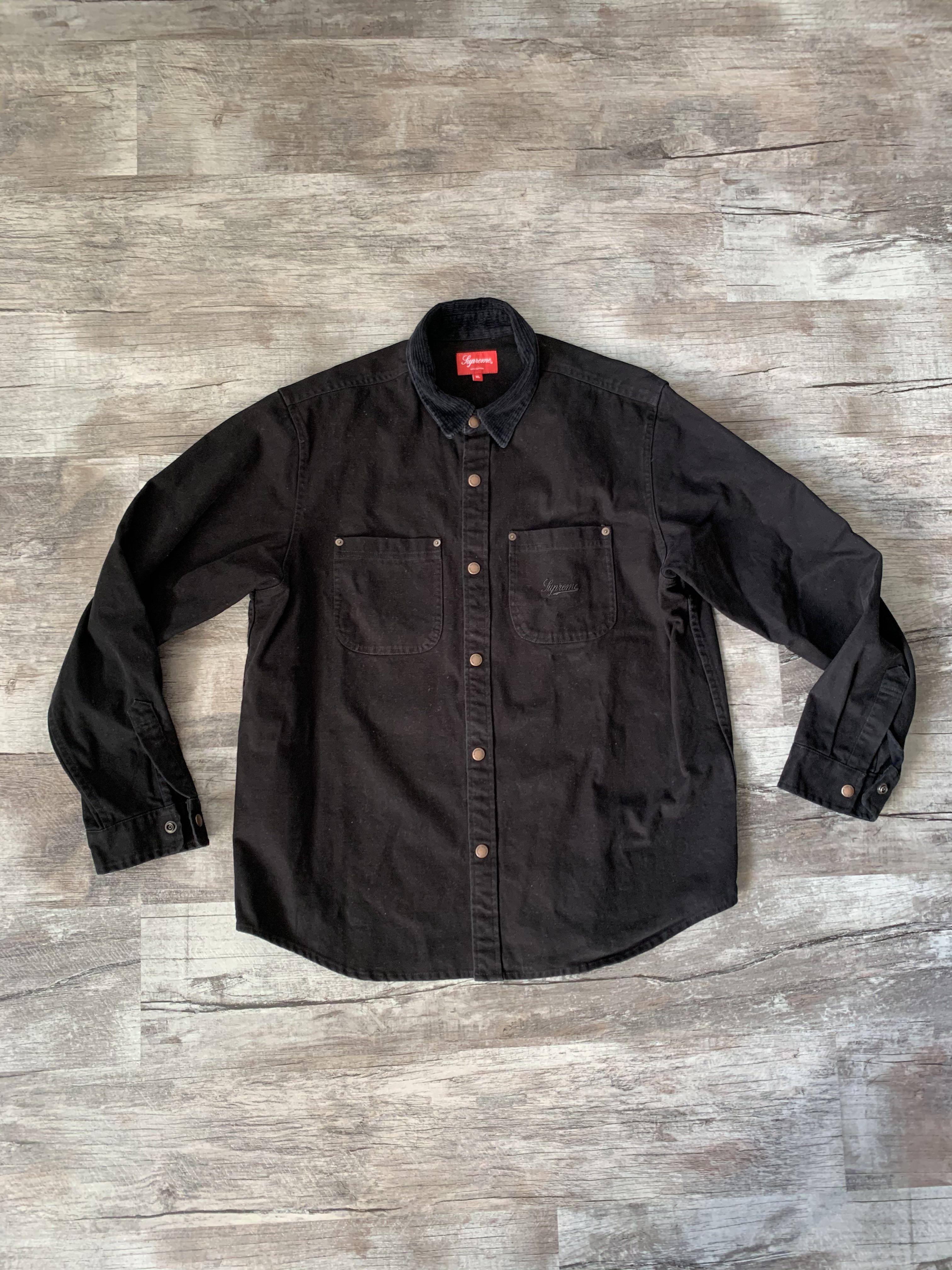 M】Supreme Script Canvas Snap Shirt 茶 Script Canvas Snap Shirt 