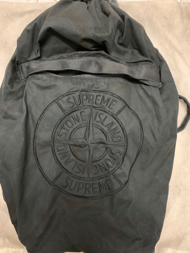 supreme x stone island camo backpack bag Carousell