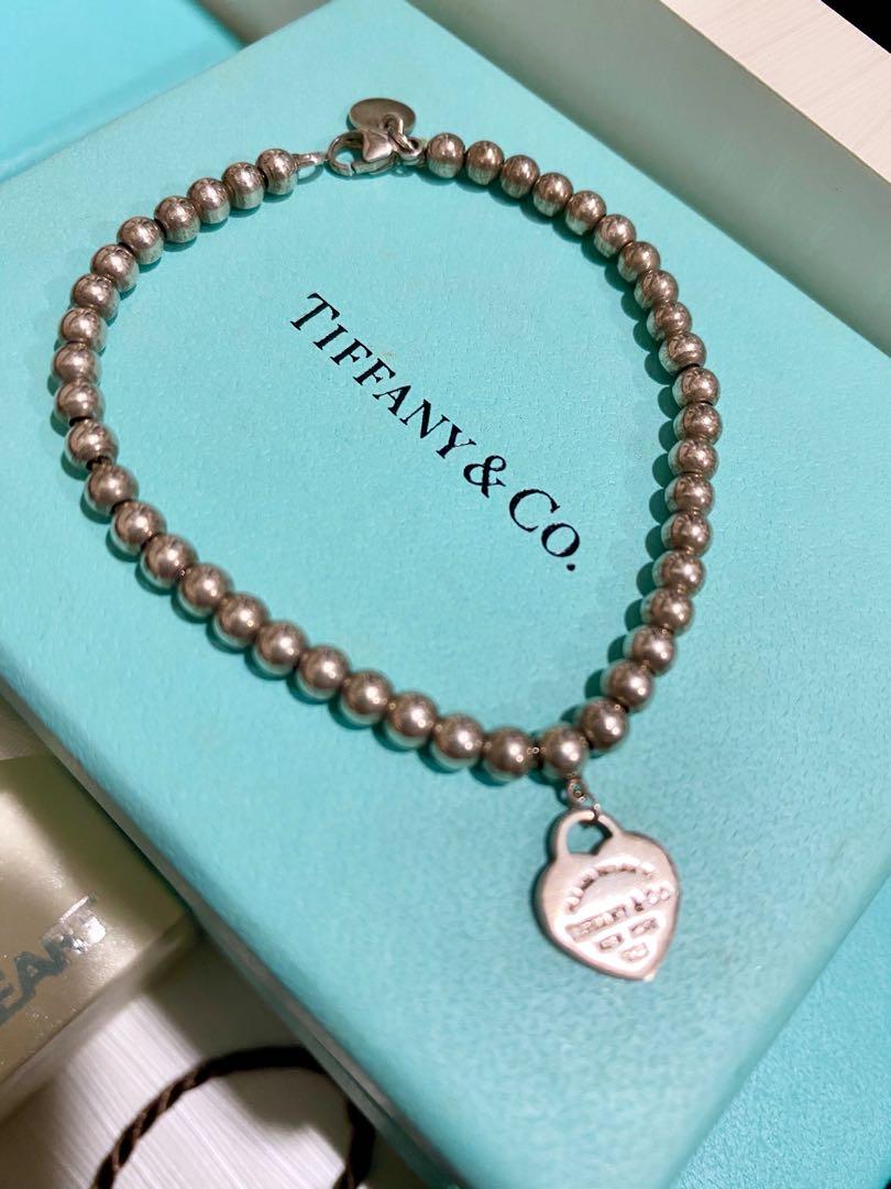 Return to tiffany shop bead bracelet pink