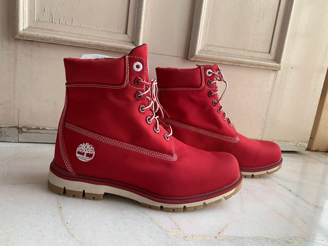 Timberland Red Boots, Men's Fashion 