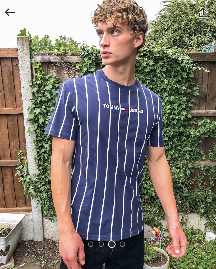 Tommy jeans t shirt striped Clearance