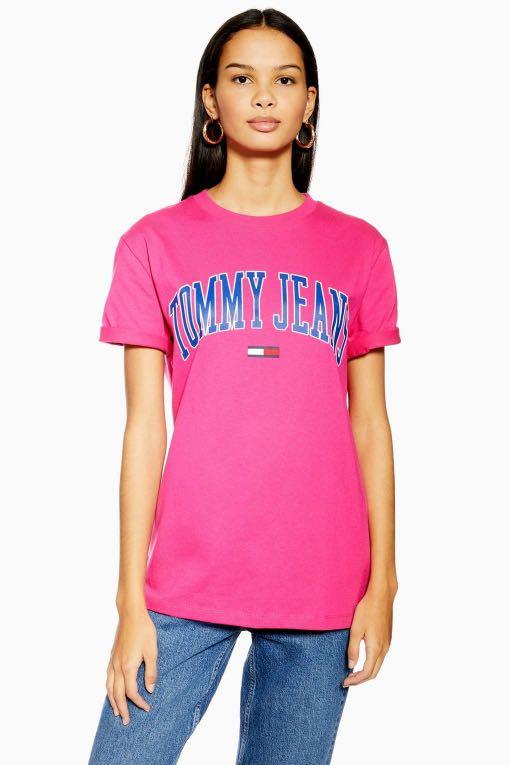Tommy jeans pink t shirt clearance