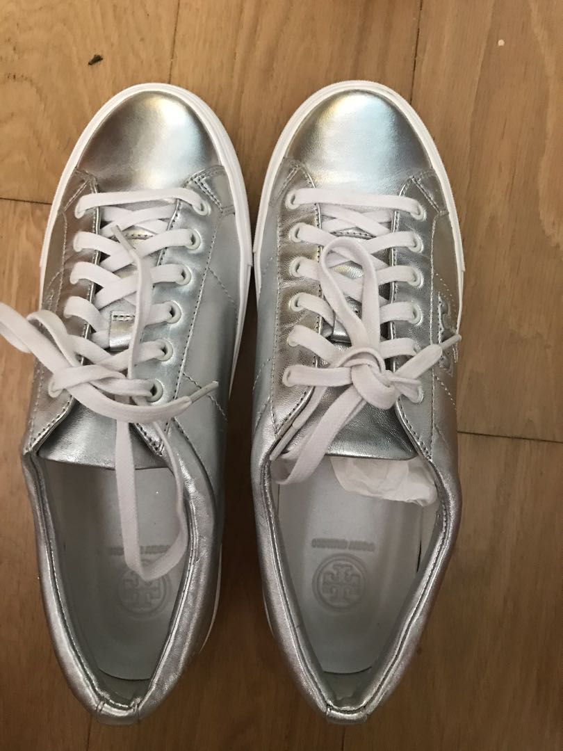 silver tory burch sneakers