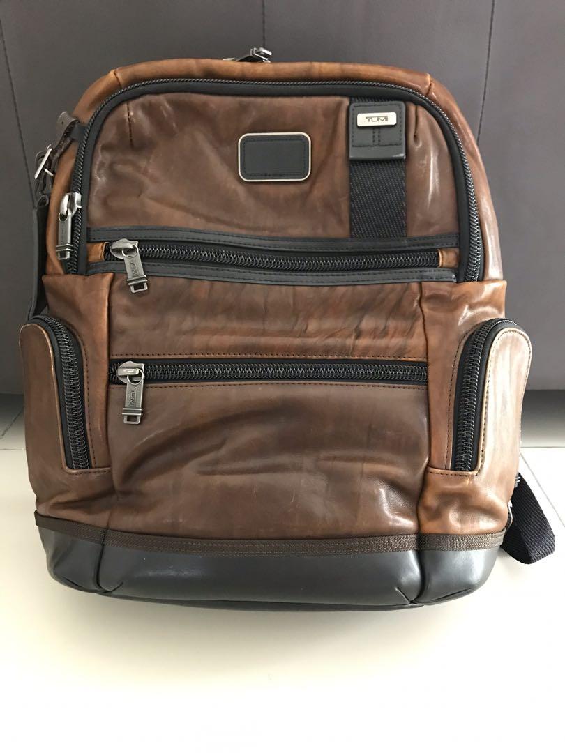 Tumi backpack shop brown leather