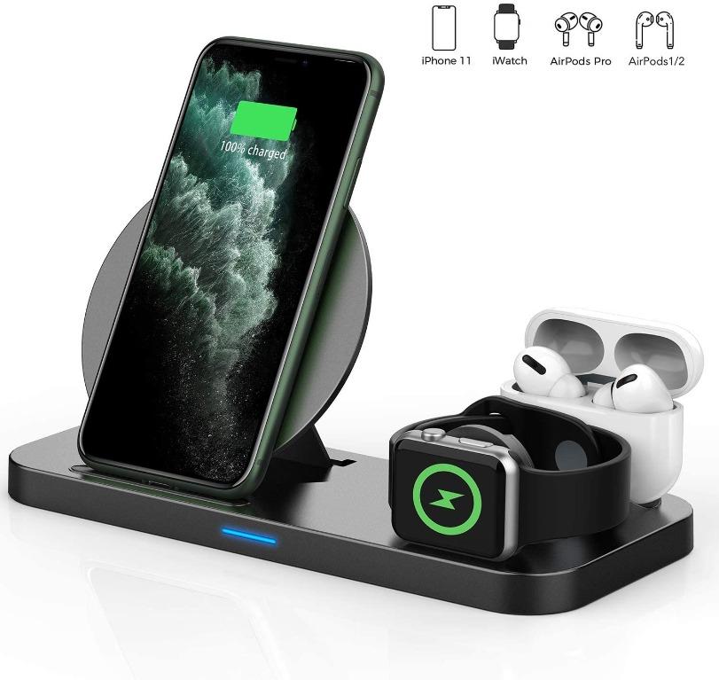Updated 2020 Version 3 In 1 Wireless Charger Apple Watch Airpods Charging Dock Station Nightstand Mode For Iwatch Series 5 4 3 2 1 Fast Charging For Iphone 11 11 Pro Max Xr Xs Max Xs X 8 8p Electronics Others On