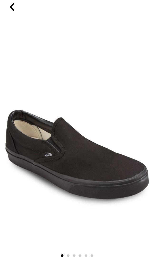 Vans Classic All Black Slip On, Men's 