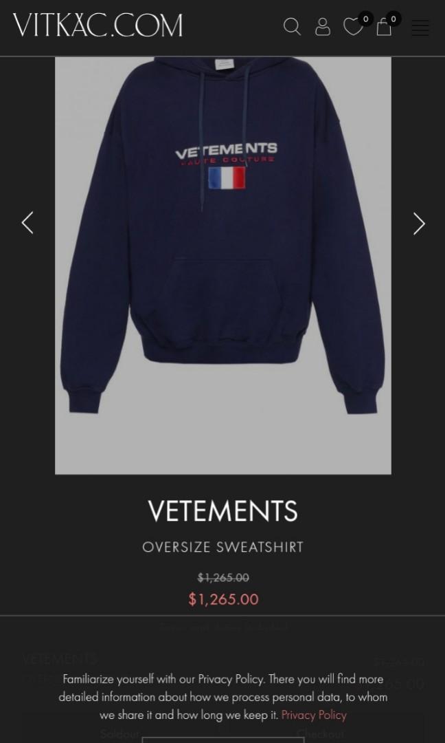 sale Vetements Flag Pullover Hoodie Men s Fashion Coats Jackets