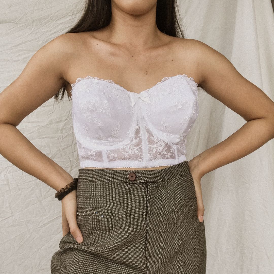 white lace bustier