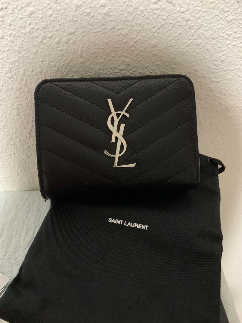 Ysl compact zip wallet online