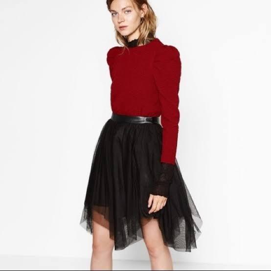 Asymmetric Tulle Skirt 
