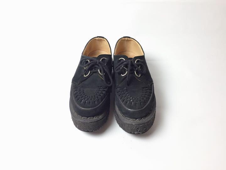 龐克經典 George Cox 3588 VI Black Suede Creeper 英國手工膠底鞋 附鞋盒