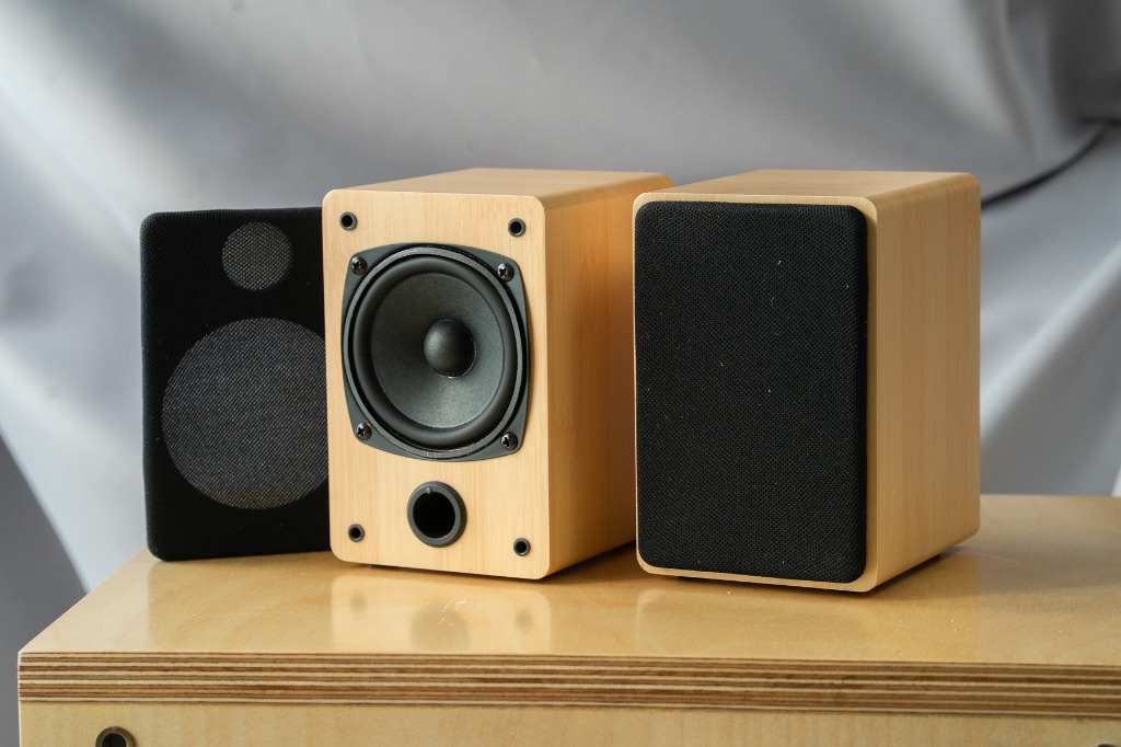 best value bluetooth 3 inch hifi full range speaker usb dac line in all in one bamboo veneer finish for hifi or for computer speaker