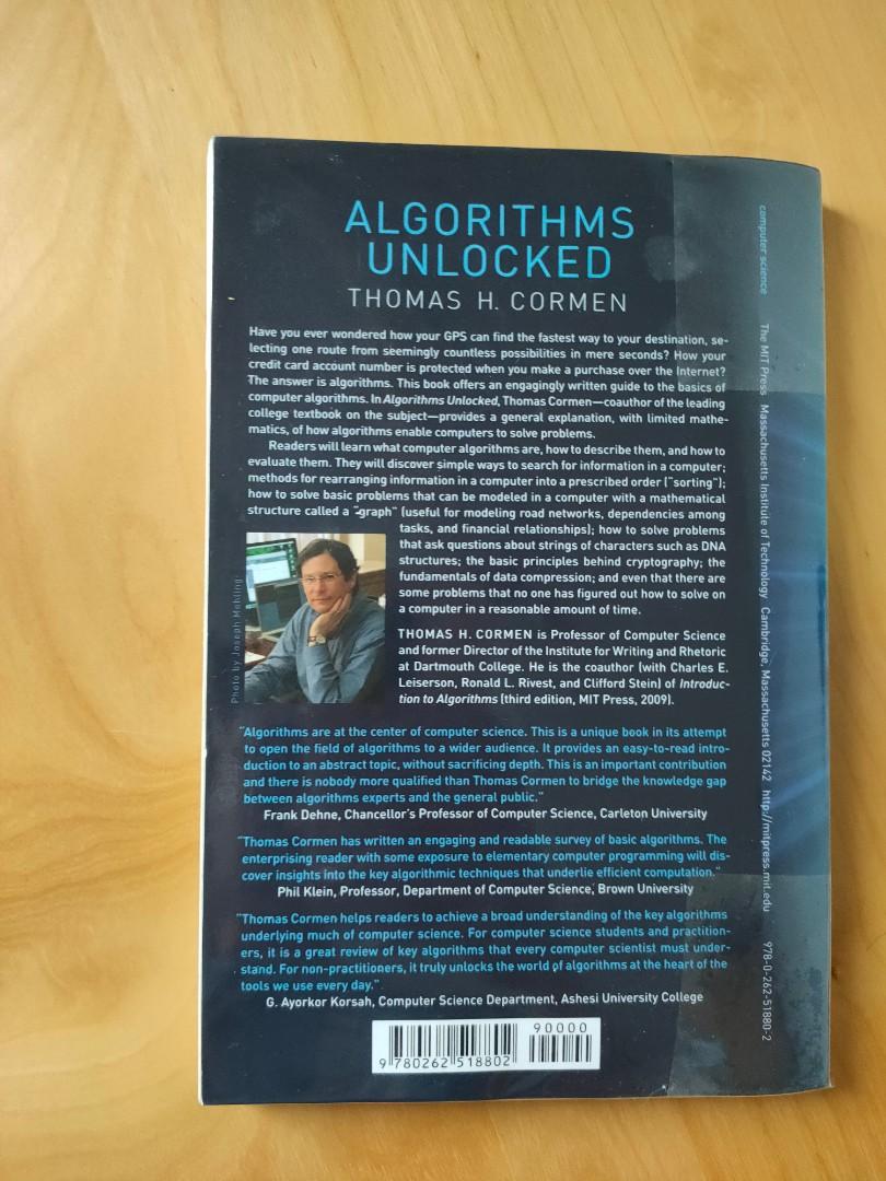 Algorithms Unlocked by Thomas H. Cormen, Hobbies & Toys, Books ...