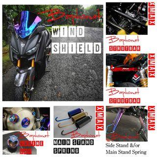 【Baphomet】Strut Bar | Windshield |  Windscreen  | Side Stand + Main Stand Spring for Yamaha XMAX 