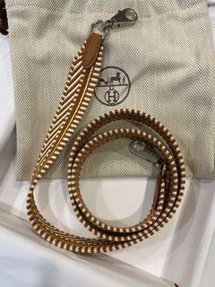 Hermes Ecru/Brown/Black Swift SANGLE CAVALE 50 MM GOLD Bag Strap