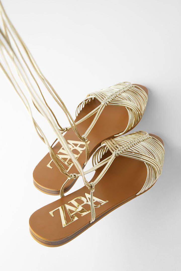 Gold strap flat sandals new arrivals