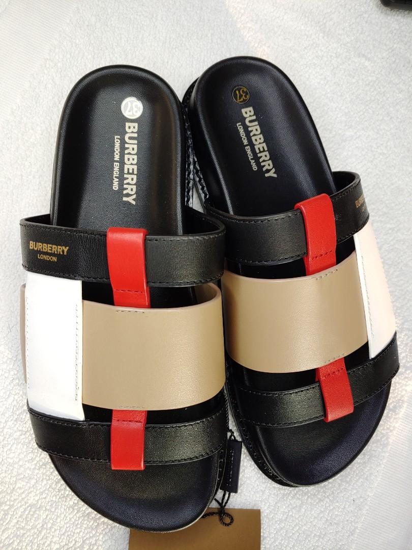 Burberry Colour Block Leather Slides Quality Assurance Protein Burger Com