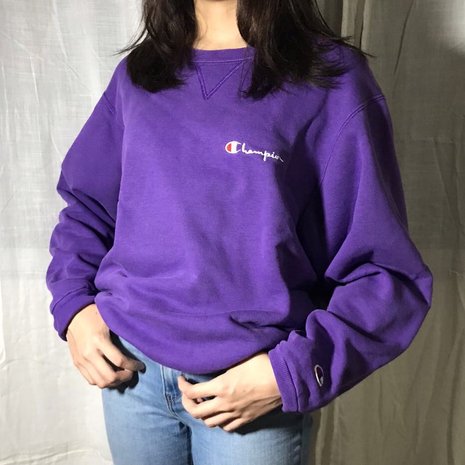 purple champion sweater