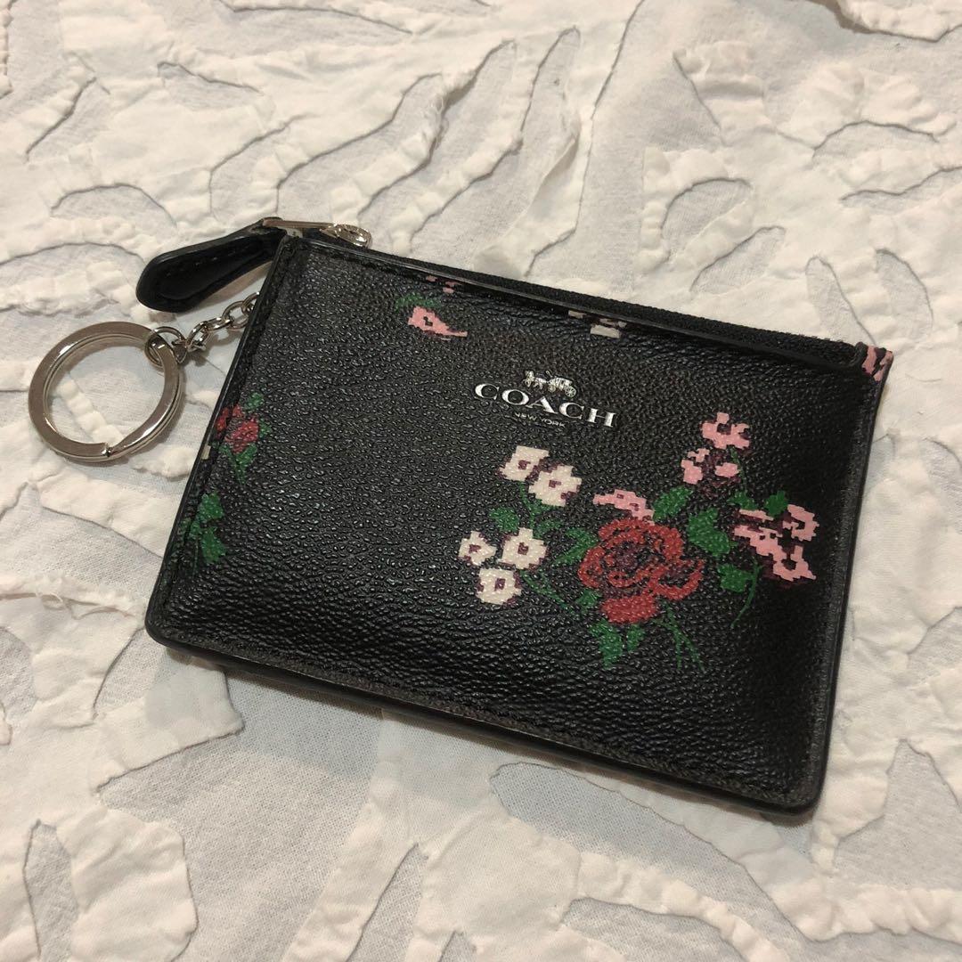 Coach black top floral purse