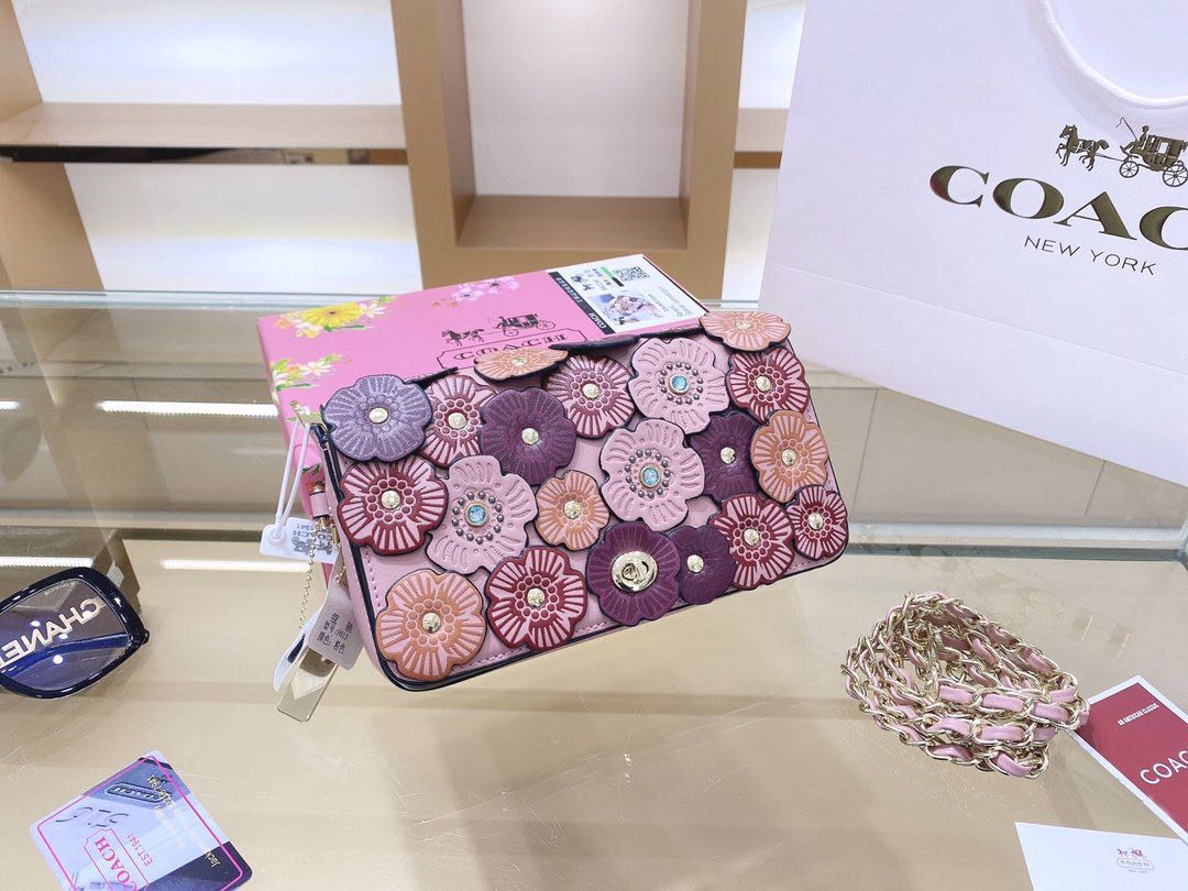 Coach flower applique bag