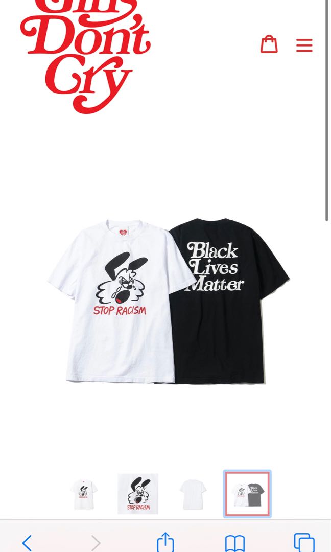 Girls Don't Cry White Stop Racism Tee Tシャツ | red-village.com