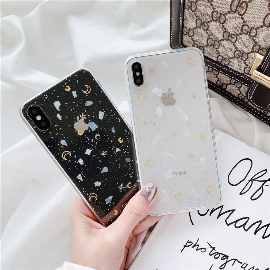 glitter stars phone case