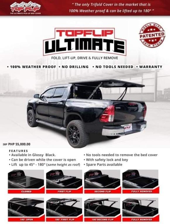 Topup Hilux Navara Strada Ranger Dmax Topflip Ultimate Cover The Best Bed Cover For Your Pickup Truck Waterproof Deck Tonneau Car Parts Accessories Body Parts And Accessories On Carousell