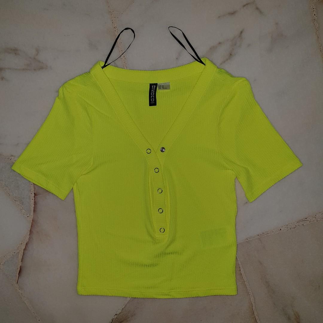Neon yellow top h&m Clearance