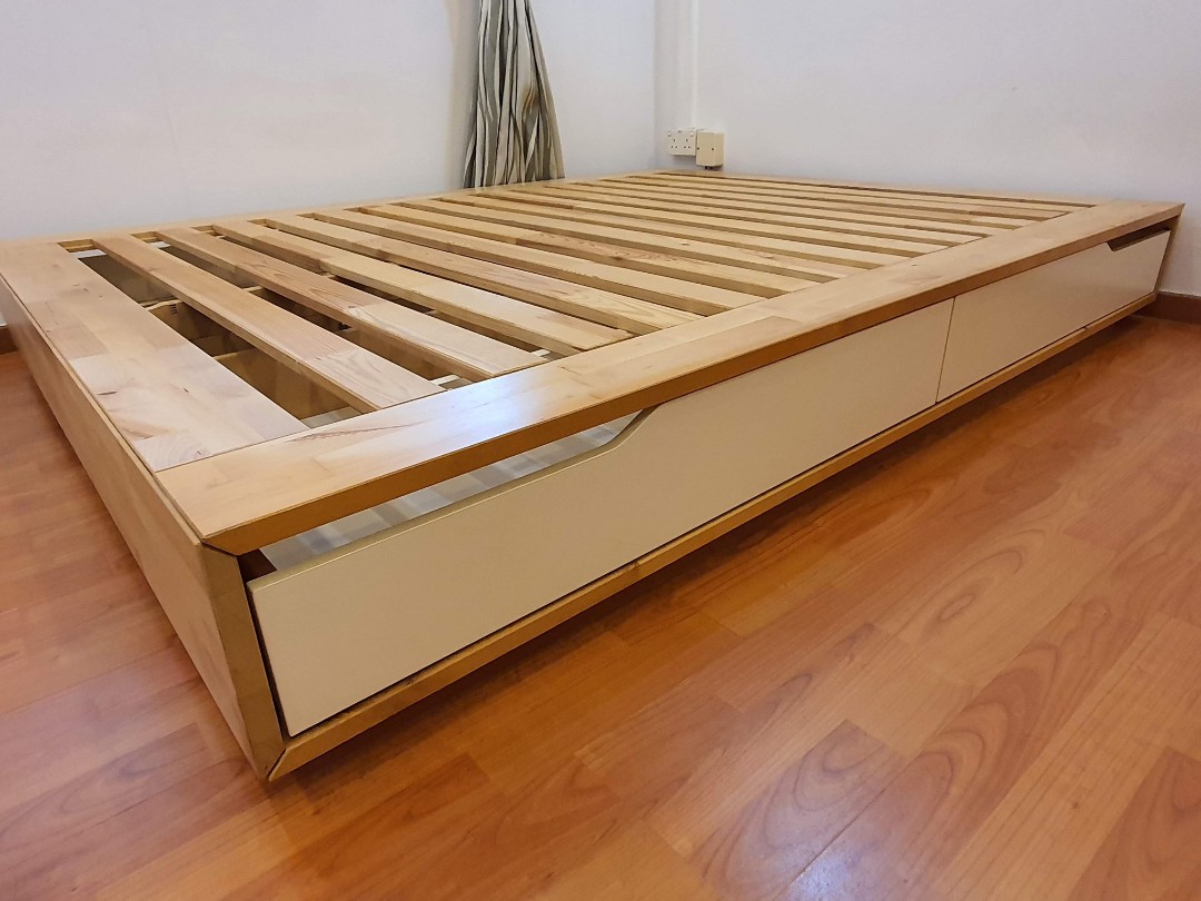Ikea Bed Wooden Queen Mandal Furniture Beds Mattresses On Carousell
