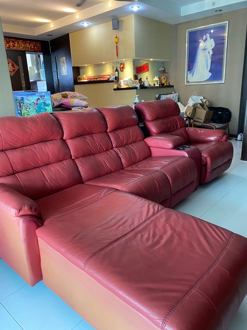 Leather Sofa and coffee table, Furniture & Home Living, Furniture