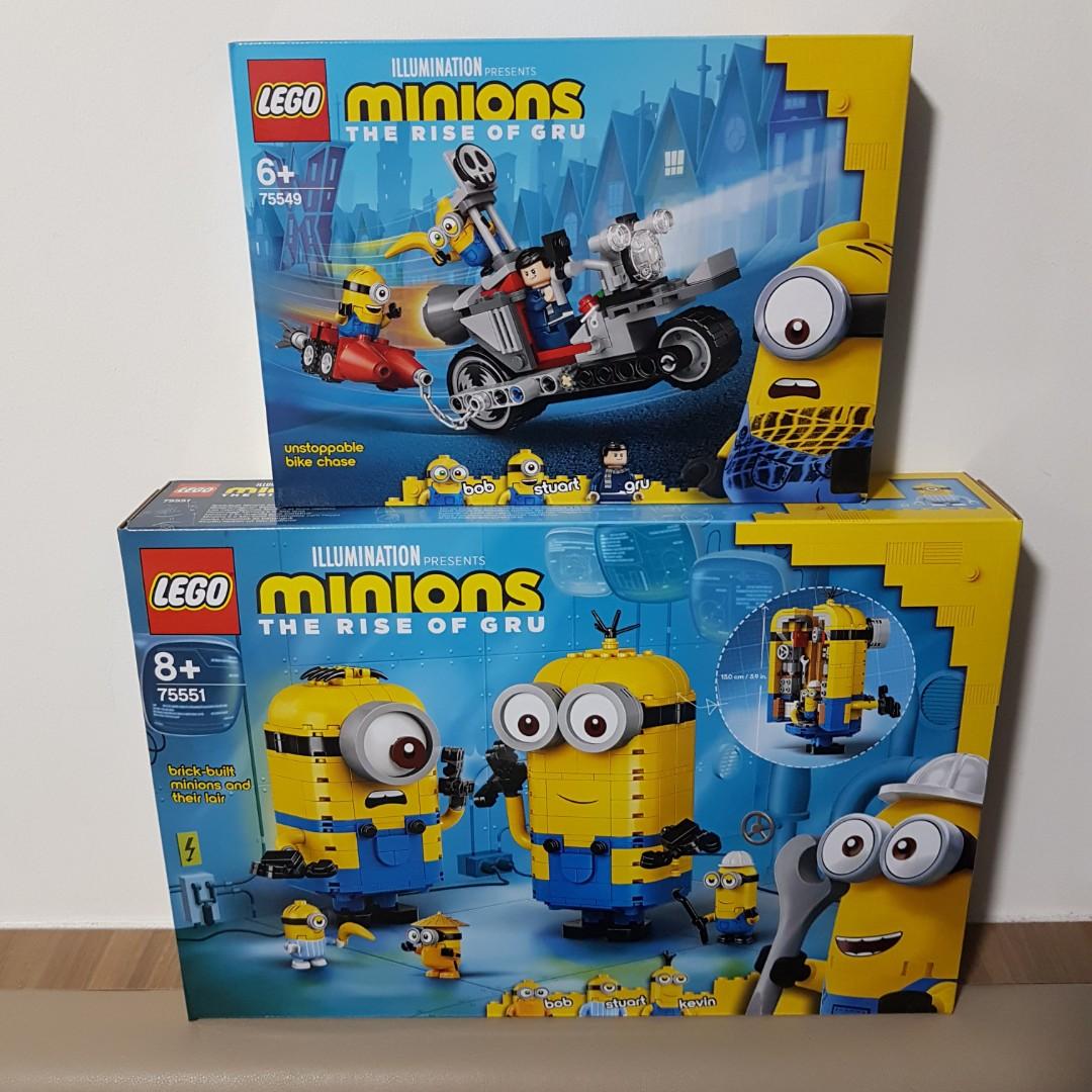 LEGO Minions 75549 Unstoppable Bike Chase / 75551 Brick-Built Minions ...
