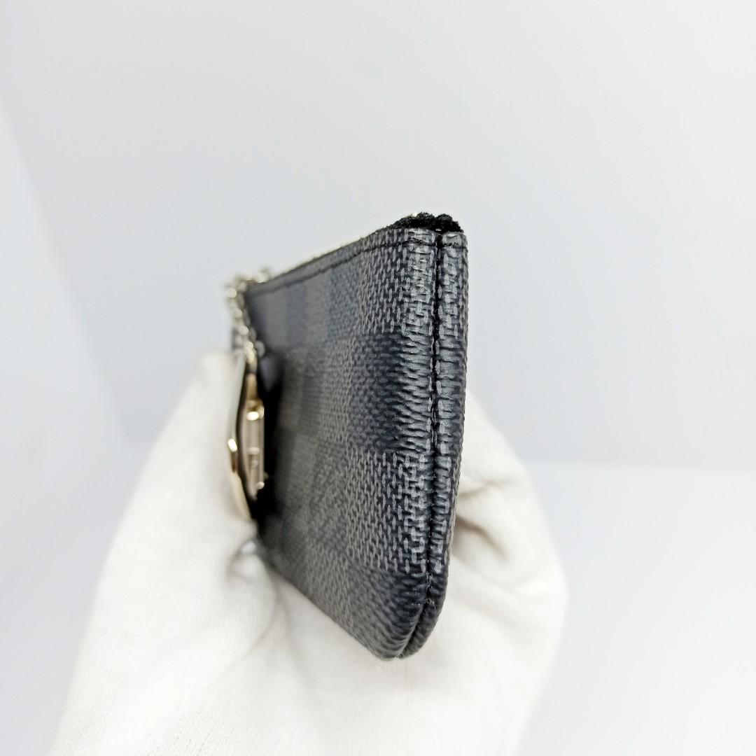 Louis Vuitton Pochette Cle Key Pouch Damier Graphite Black/Gray for Men