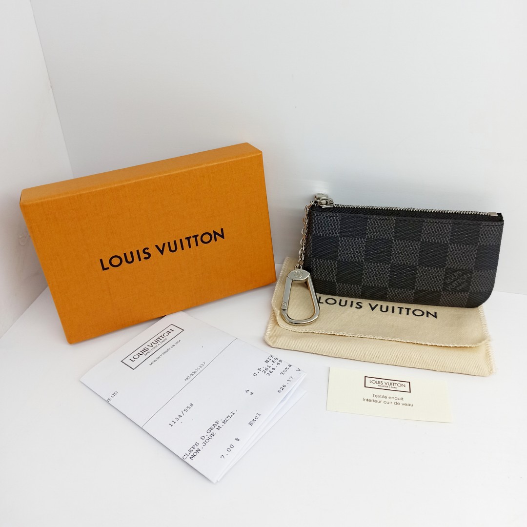 NWT Louis Vuitton Key Pouch - Damier Graphite - N60155
