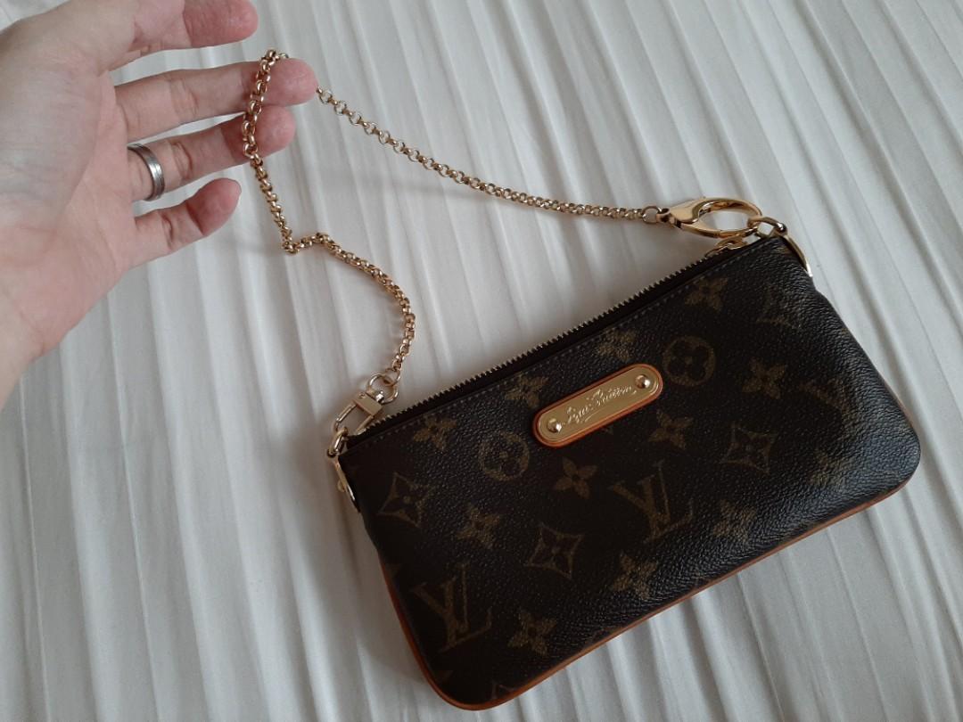 Milla Clutch MM, Used & Preloved Louis Vuitton Handbag, LXR USA, Brown
