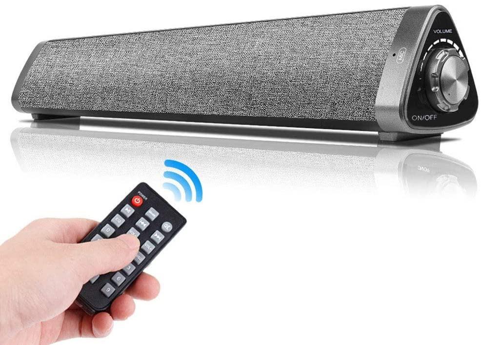 Sound Bar Wired & Wireless Connection 3D Surround Sound Speaker Bar Bluetooth Home Theater with Remote Control，Wireless Bluetooth Sound Speaker with Built-in 5W Subwoofers and Batteries 