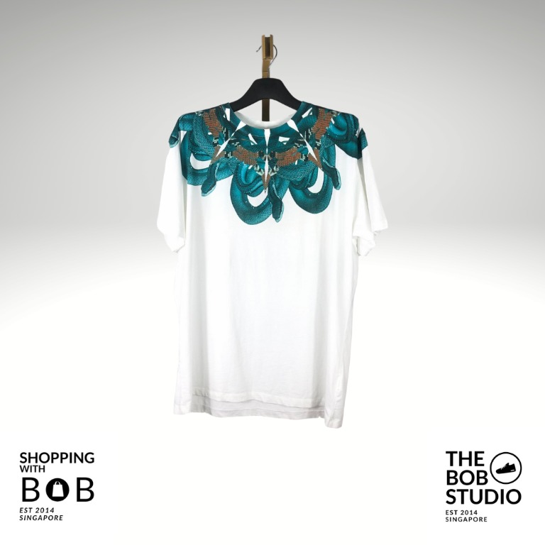 Marcelo Burlon White T-Shirt Snakes S, Men's Fashion, & Sets, Tshirts & Shirts on Carousell