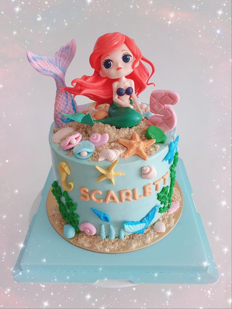 Princess Ariel/ Mermaid icing image Ombre Cake – BakeAvenue