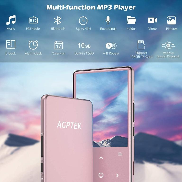MP3 Player with Bluetooth 4.2, AGPTEK H9 HiFi Music Player with Speaker 2.4 Inch Large Screen
