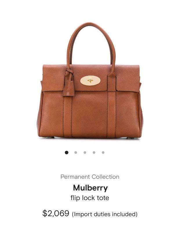 Mulberry Flip Lock Tote at half price Women s Fashion Bags Wallets Cross body Bags on Carousell