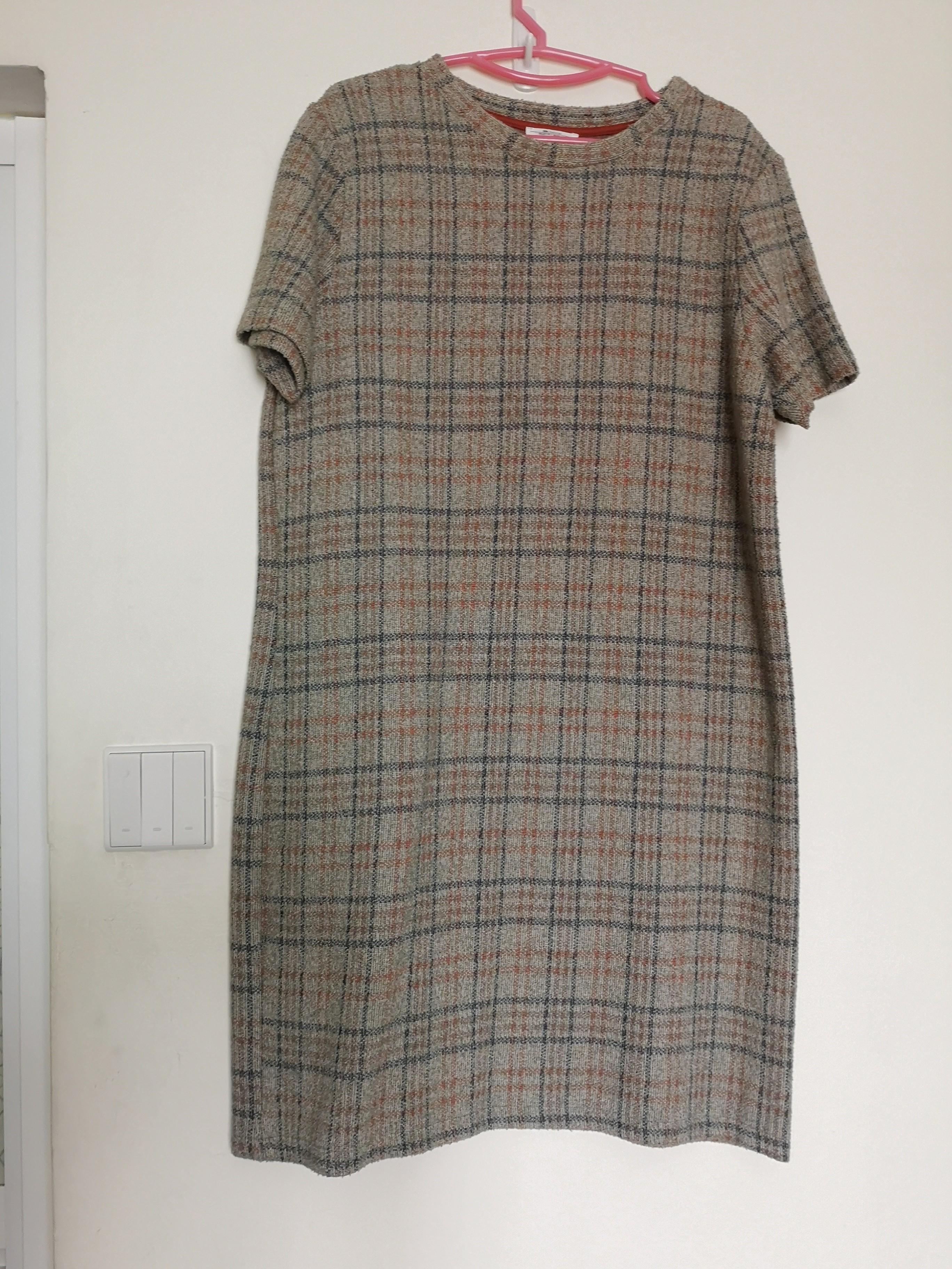 tartan shift dress zara