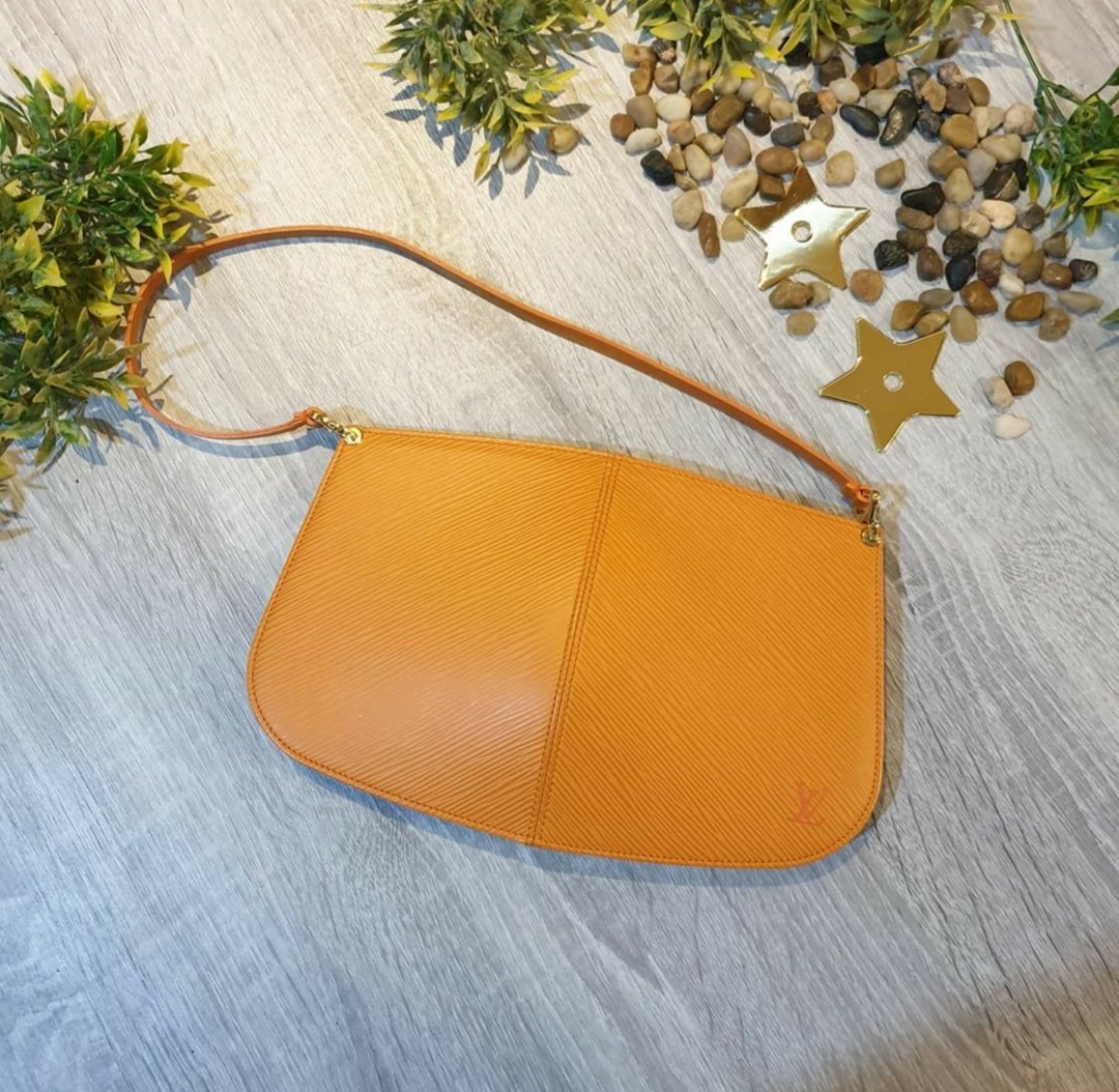 Louis Vuitton // 2004 Orange Epi Leather Demi Lune Pochette – VSP  Consignment