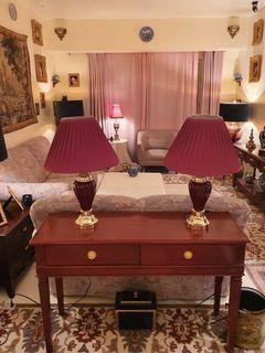 burgundy table lamps