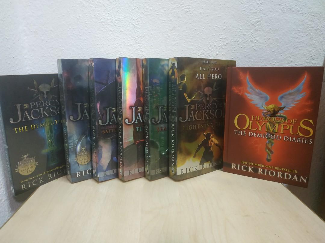 Percy Jackson Series Book 1 5 Young Adult Novel Rick Riordan Free Extra Books Stationery Books On Carousell