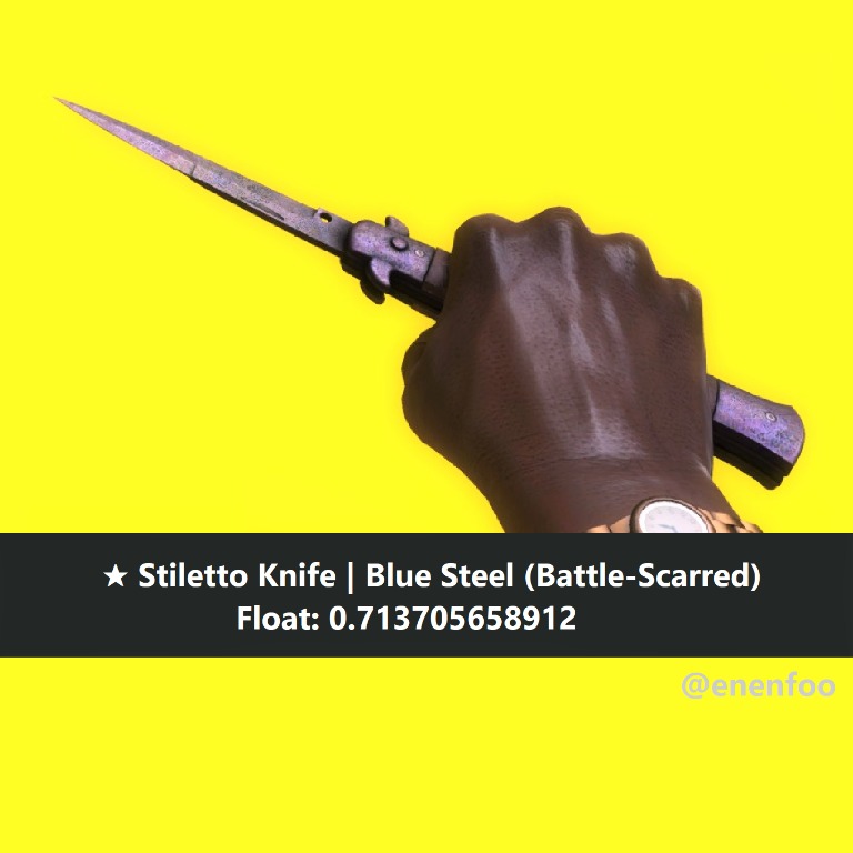 Stiletto Knife Blue Steel Bs Battle Scarred Csgo Skins Knives Blue Skin Toys Games Video Gaming In Game Products On Carousell