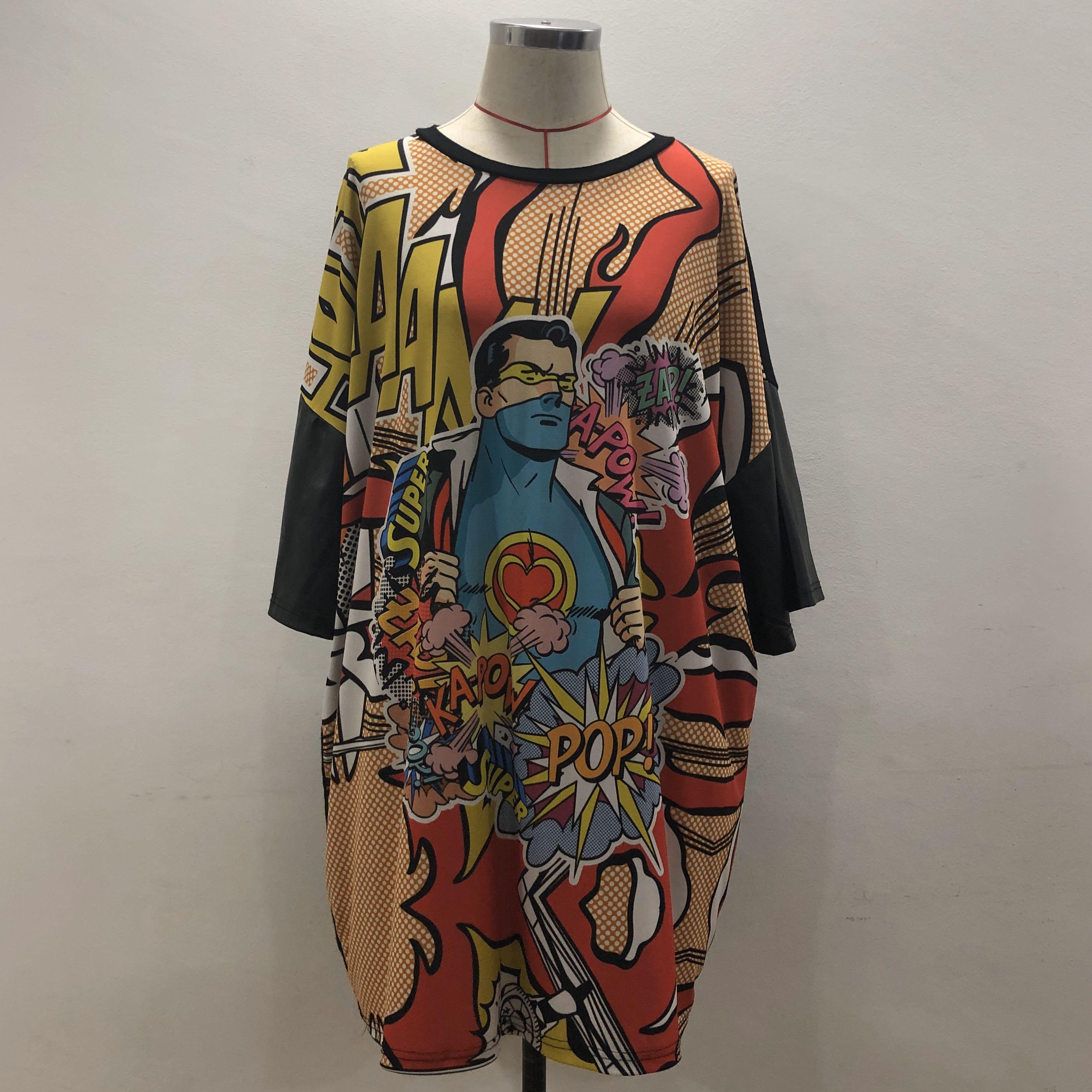 Superman Pop Art T shirt Dress Women s Fashion Tops Shirts on