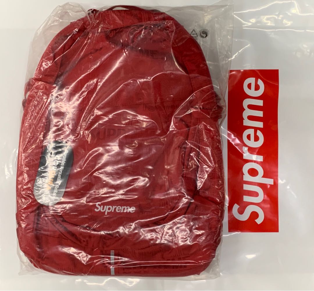 Supreme Backpack ss19 red white, 男裝, 男裝袋 ＆ 銀包 - Carousell