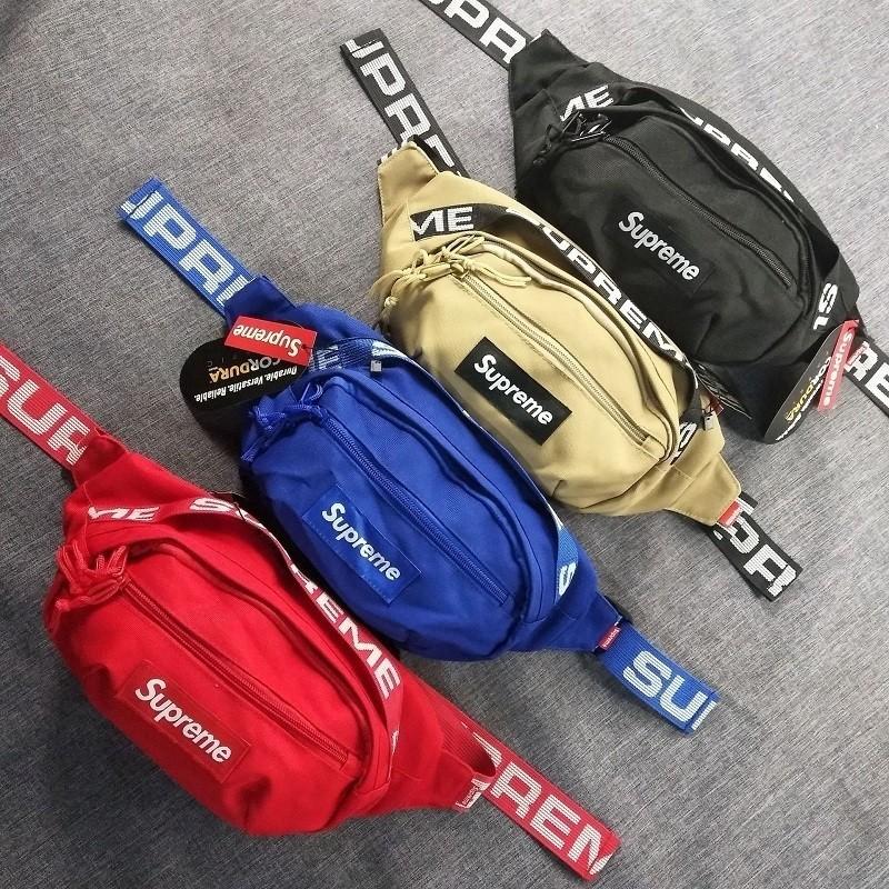 blue supreme waist bag
